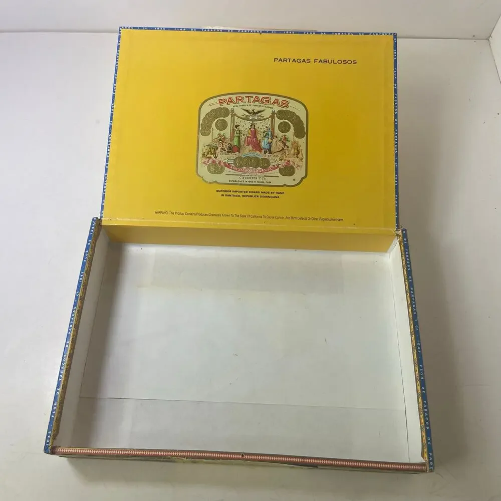 Partagas Cigar Box Only Empty Wood Collectible 10 3/4